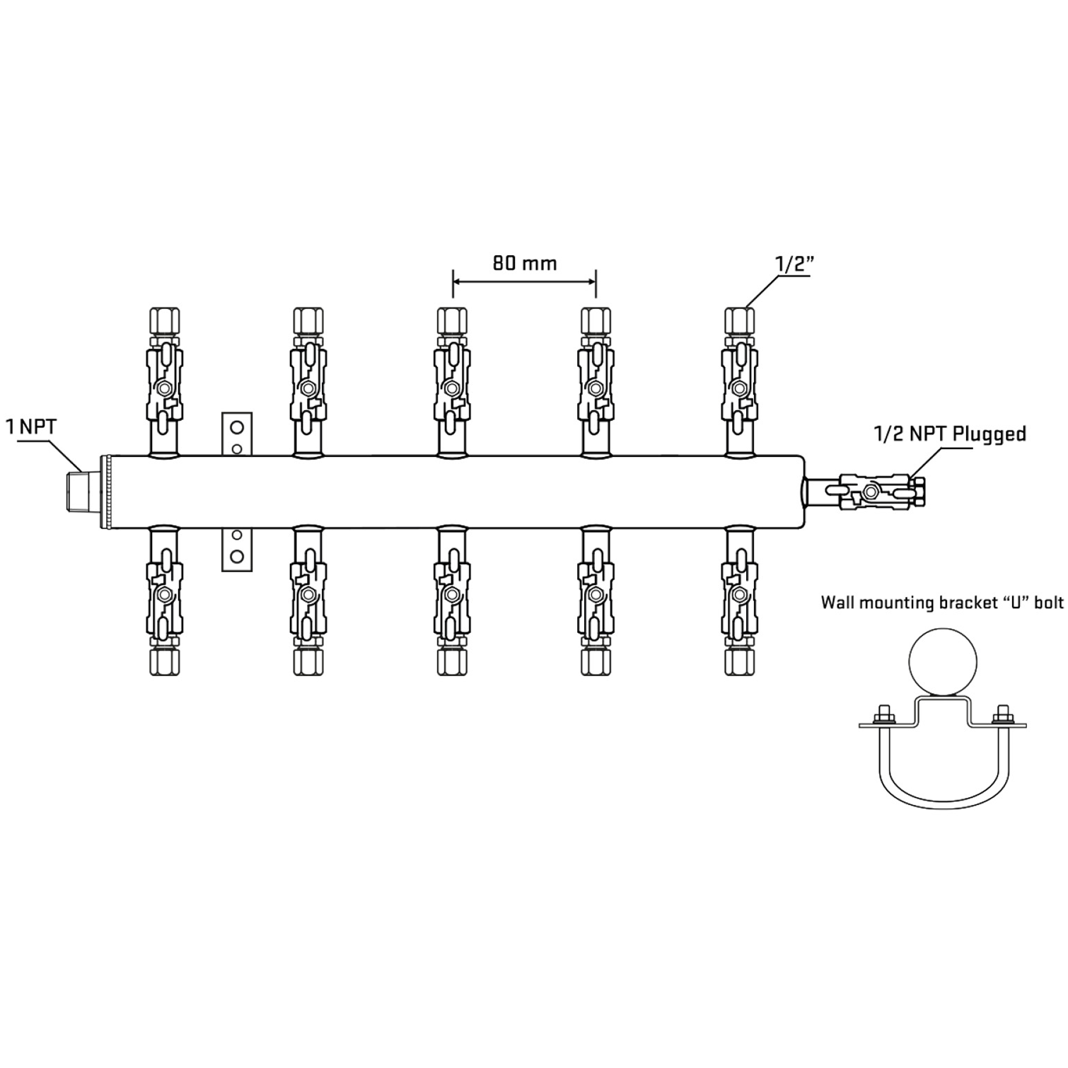 M510A050911 Manifolds Stainless Steel Double Sided