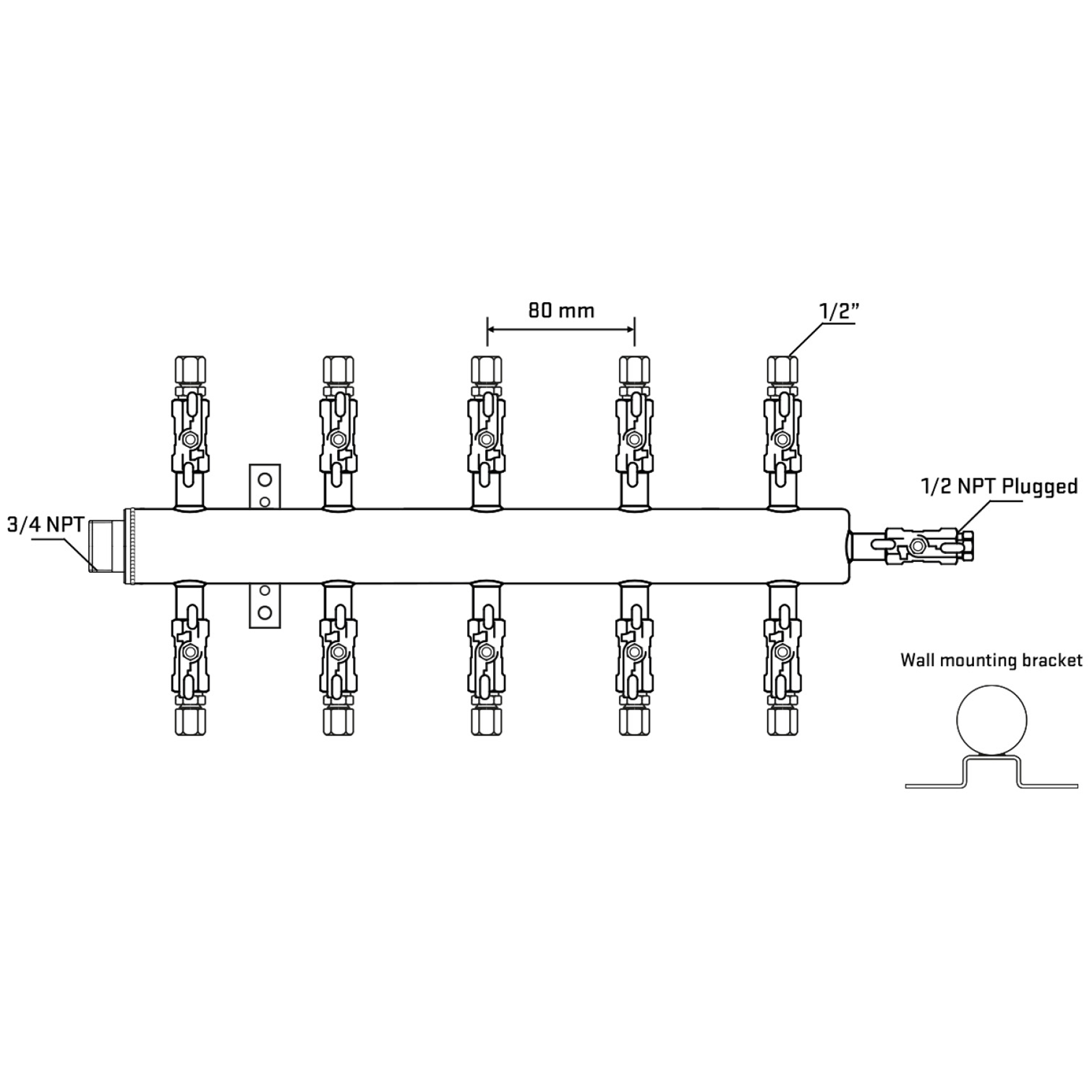 M510A051012 Manifolds Stainless Steel Double Sided