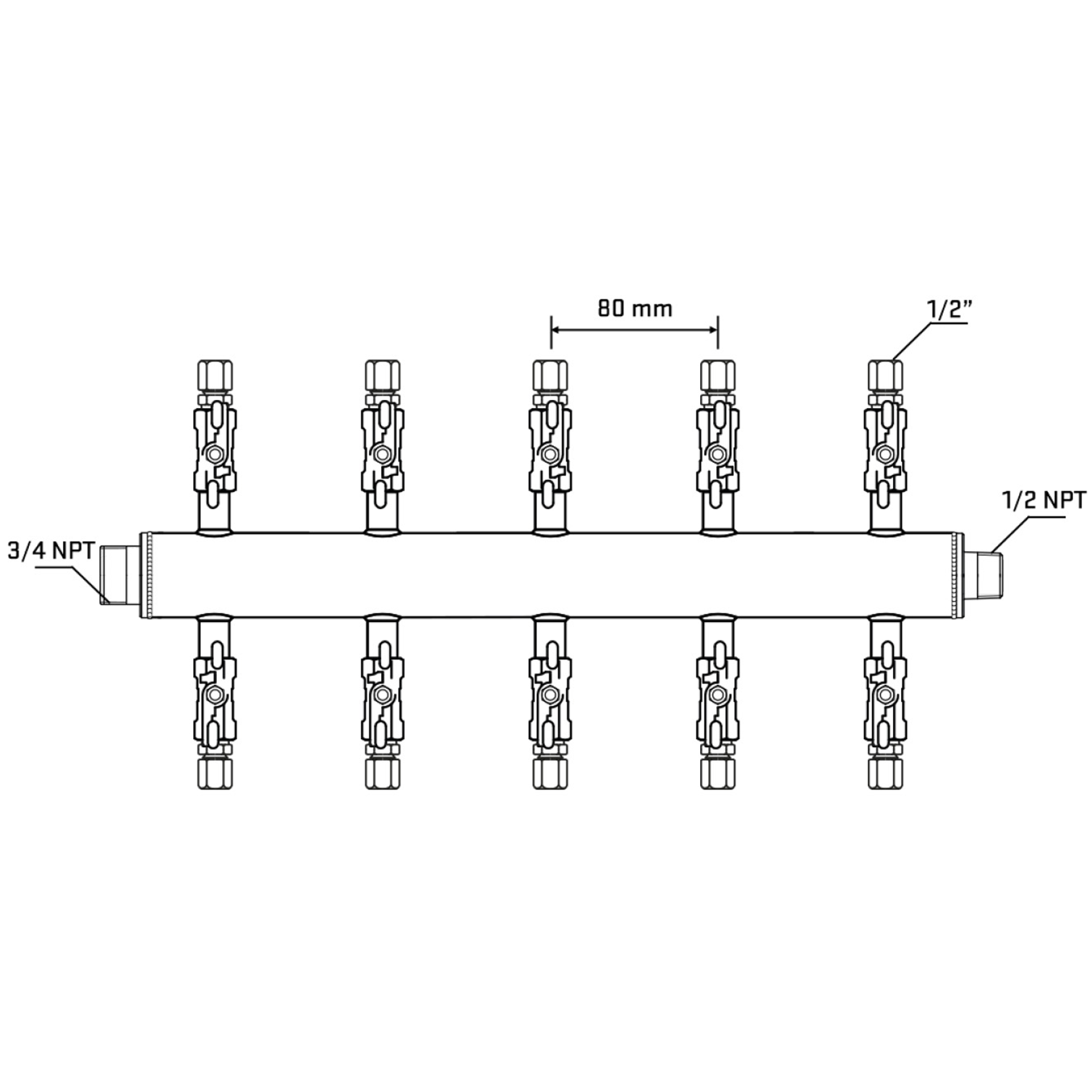 M510A051030 Manifolds Stainless Steel Double Sided