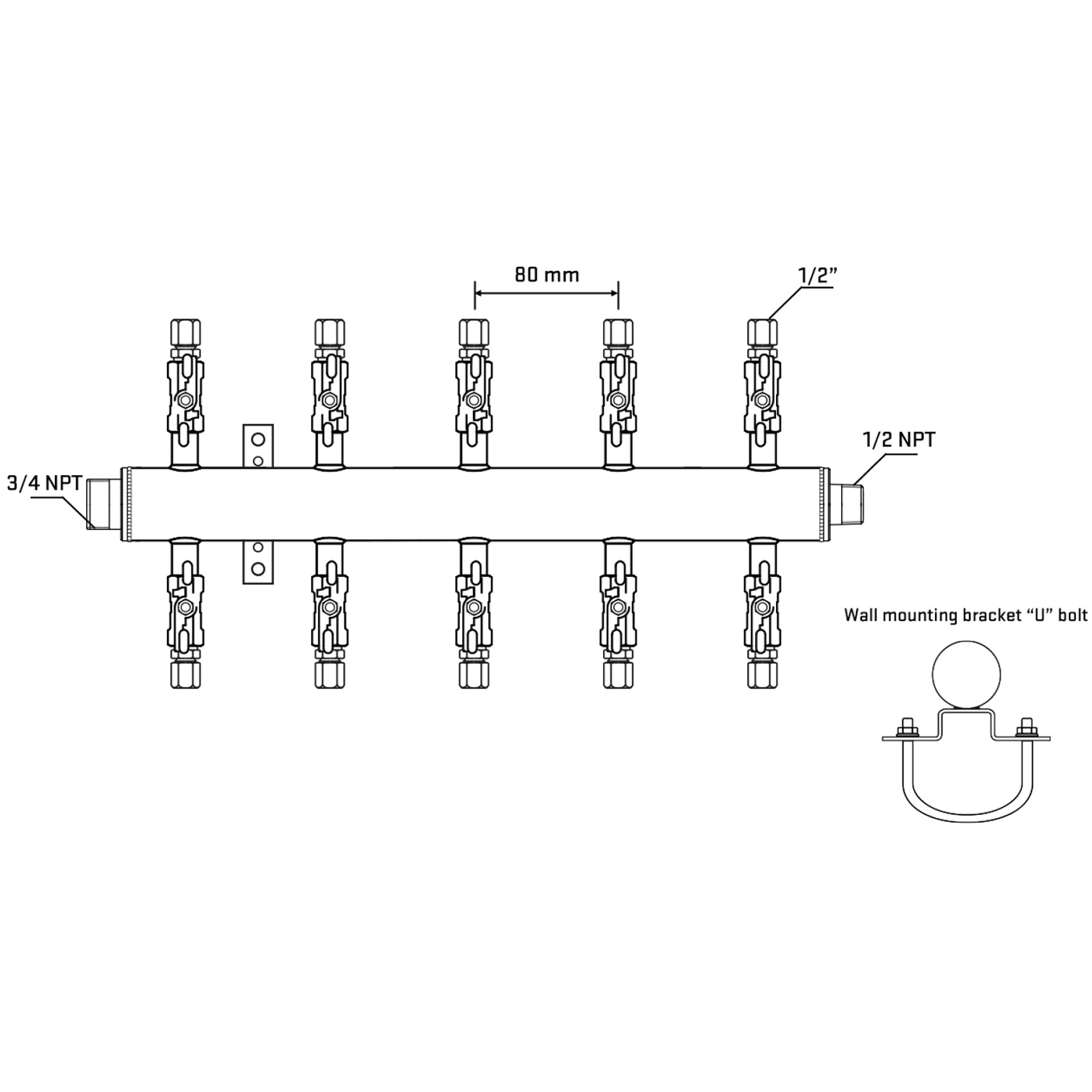 M510A051031 Manifolds Stainless Steel Double Sided