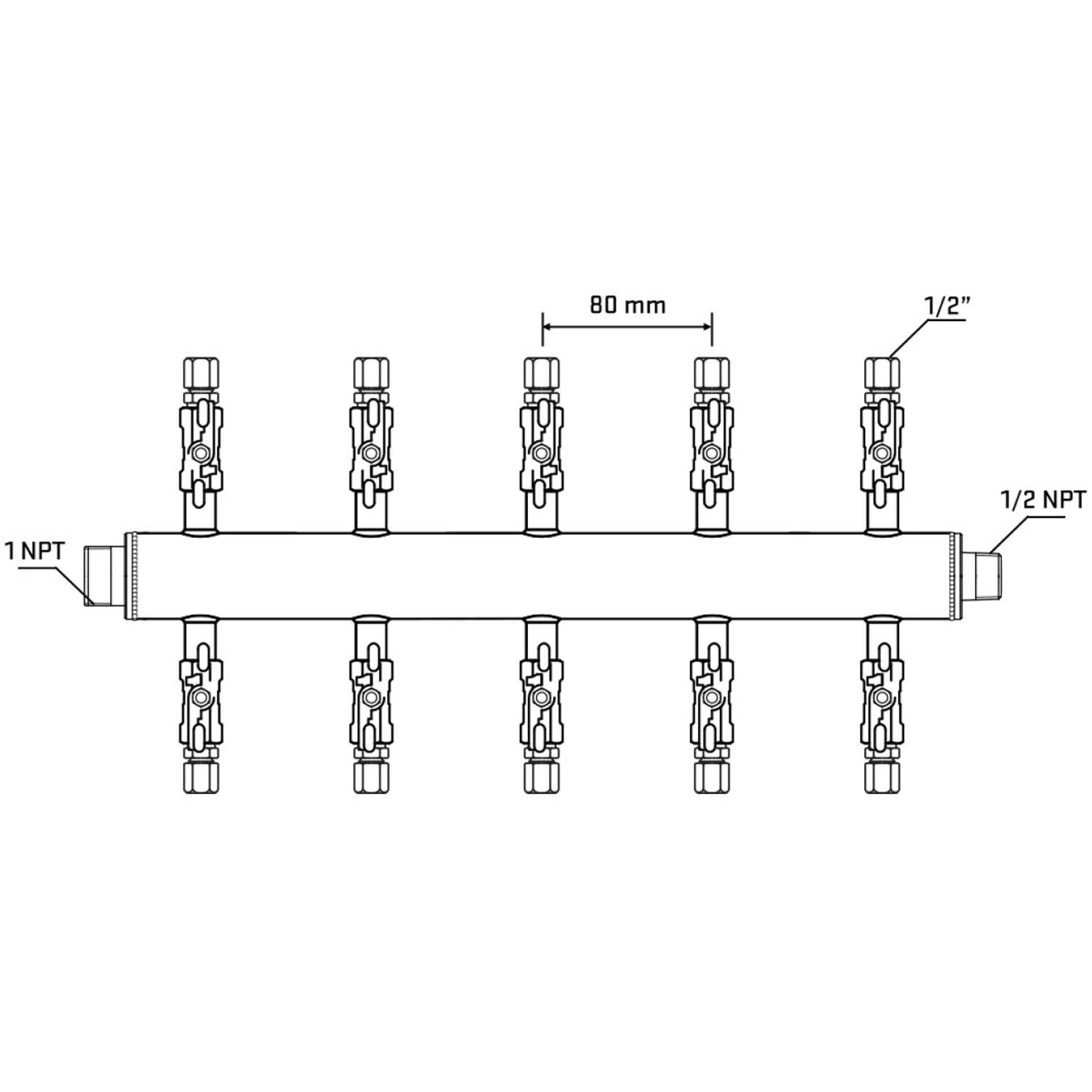 M510A051130 Manifolds Stainless Steel Double Sided