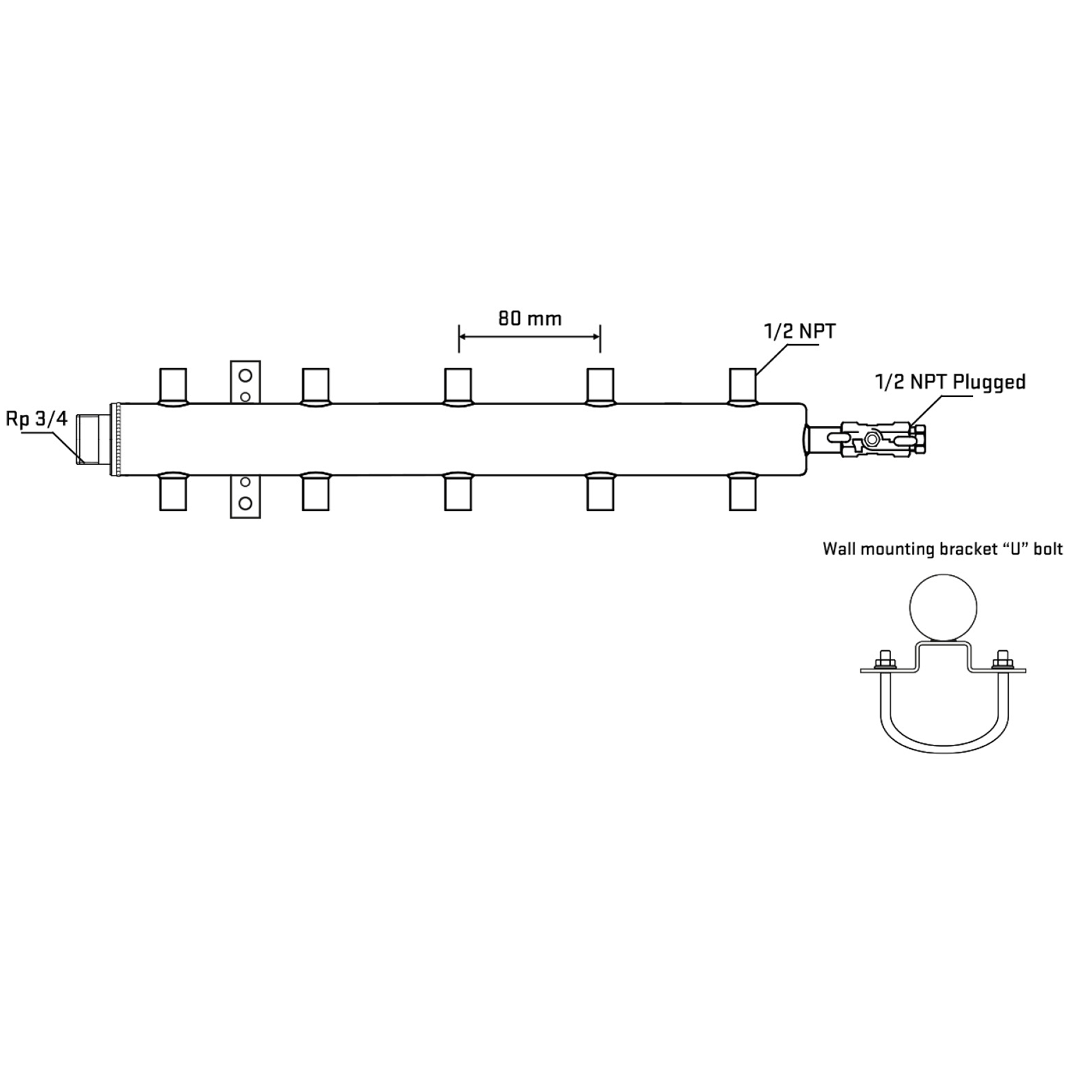 M510A060611 Manifolds Stainless Steel Double Sided