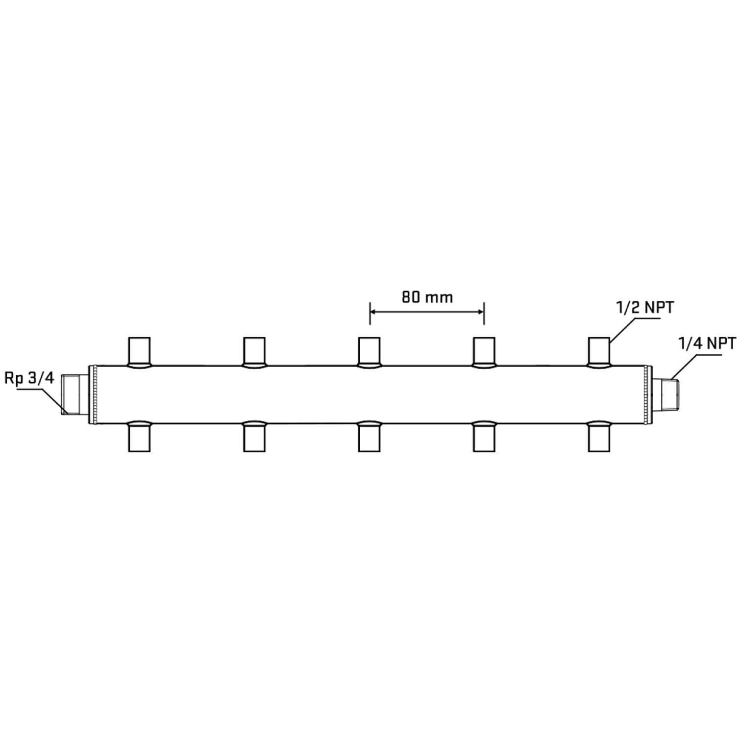 M510A060640 Manifolds Stainless Steel Double Sided