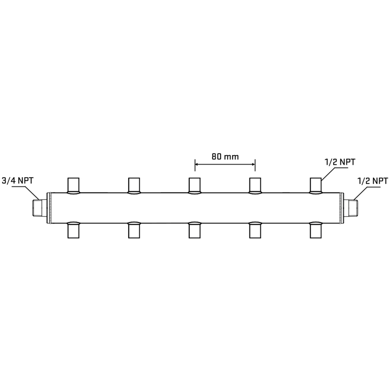 M510A060830 Manifolds Stainless Steel Double Sided