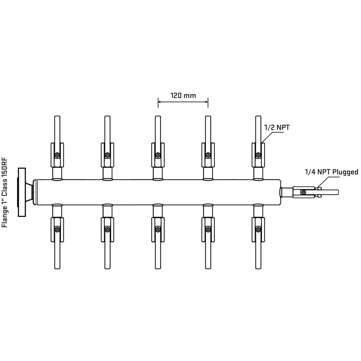 M510B080120 Manifolds Stainless Steel Double Sided