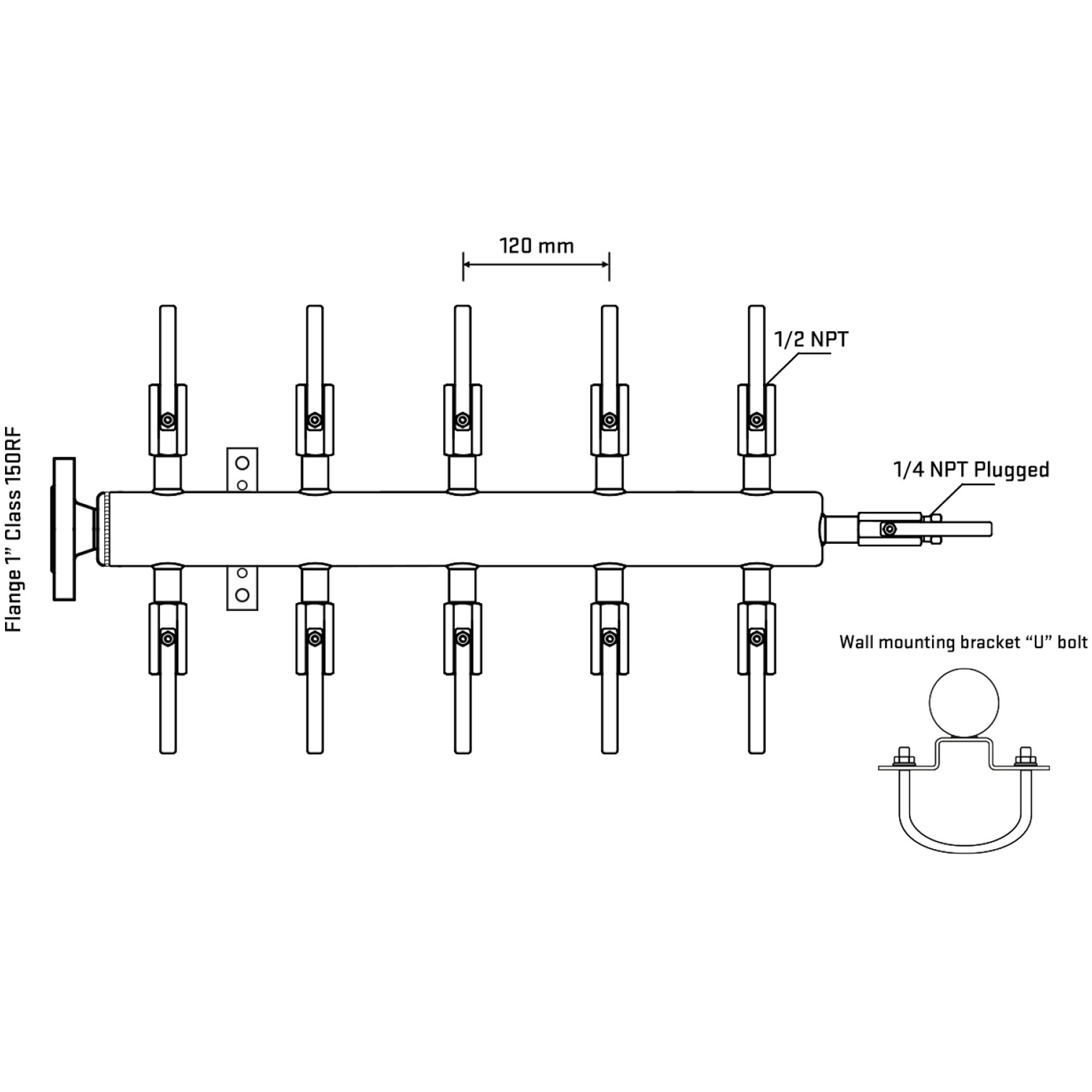 M510B080121 Manifolds Stainless Steel Double Sided