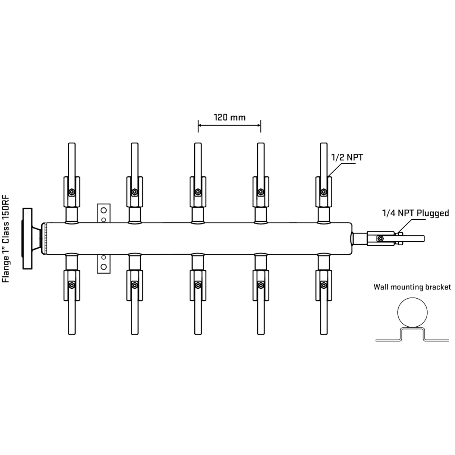 M510B080122 Manifolds Stainless Steel Double Sided