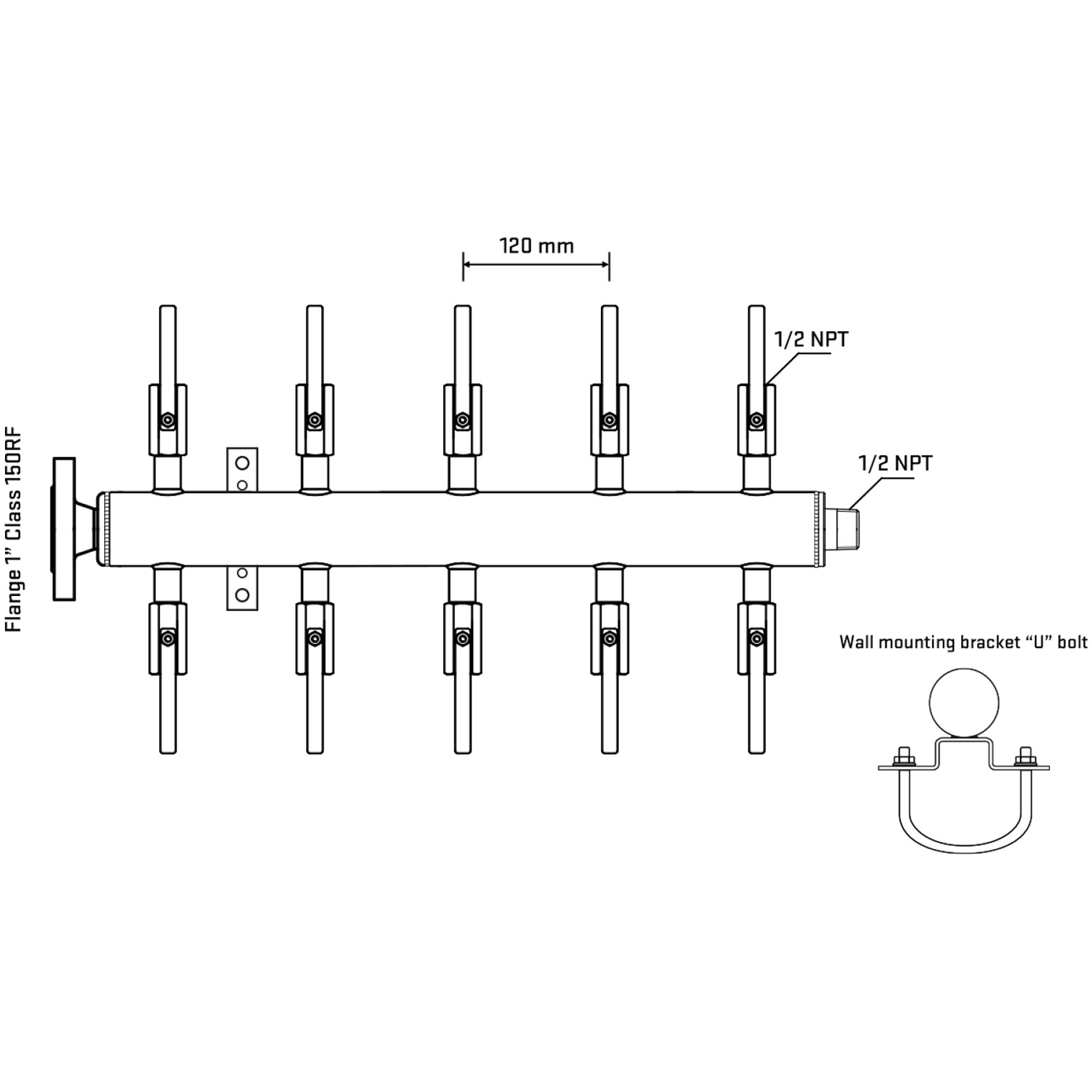 M510B080131 Manifolds Stainless Steel Double Sided