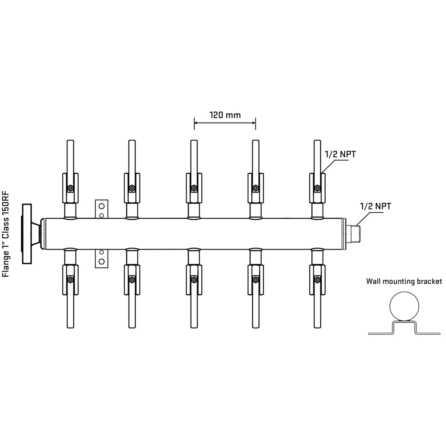 M510B080132 Manifolds Stainless Steel Double Sided