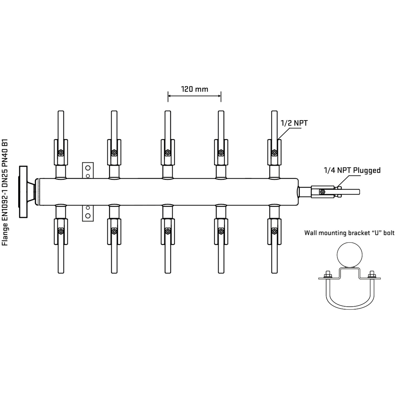 M510B080321 Manifolds Stainless Steel Double Sided