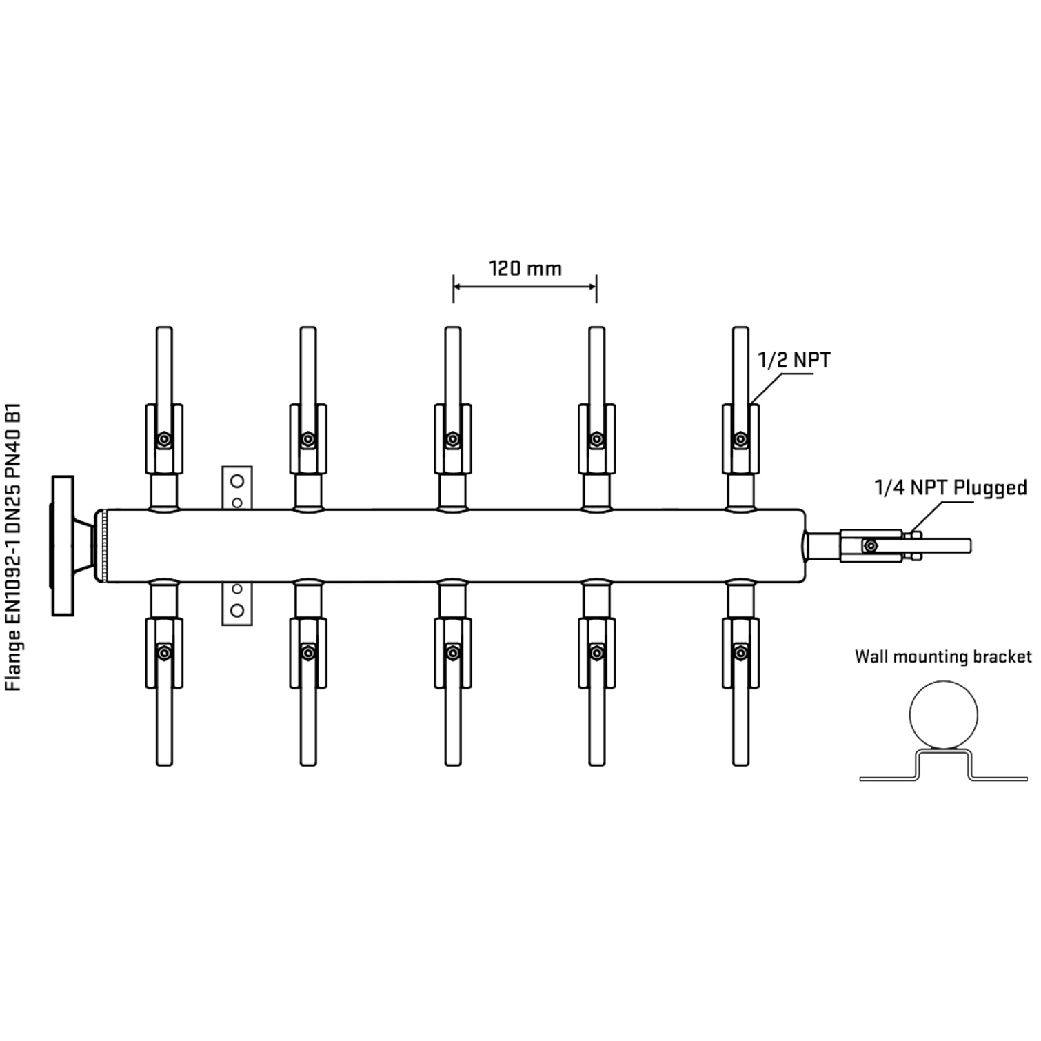 M510B080322 Manifolds Stainless Steel Double Sided