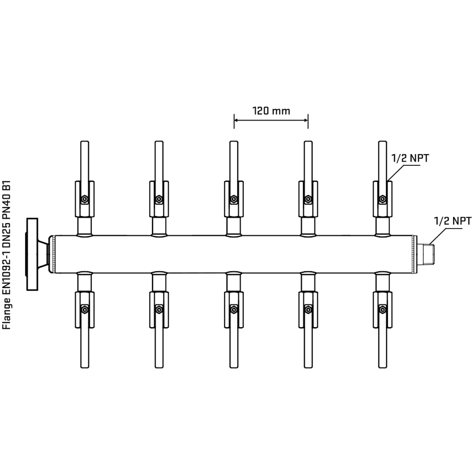 M510B080330 Manifolds Stainless Steel Double Sided