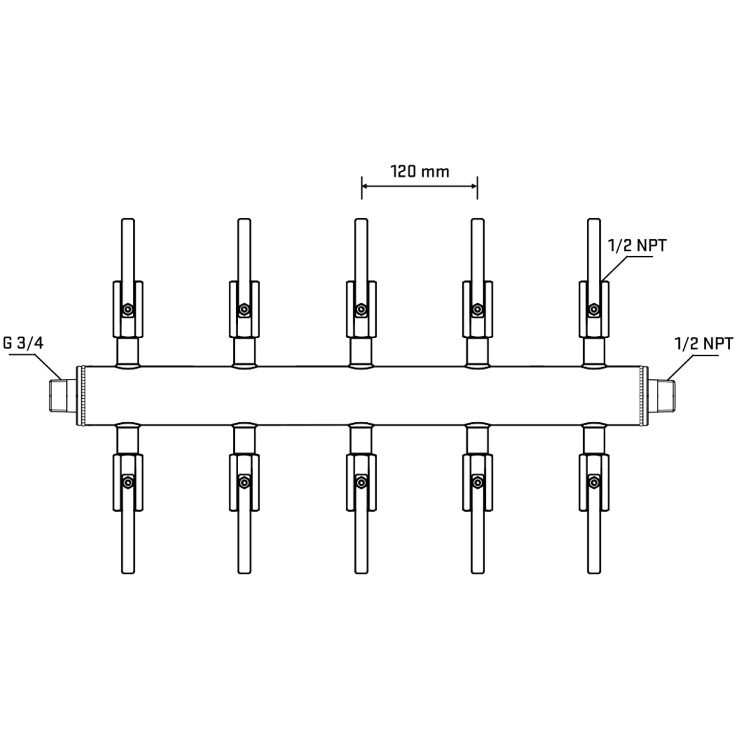 M510B080430 Manifolds Stainless Steel Double Sided