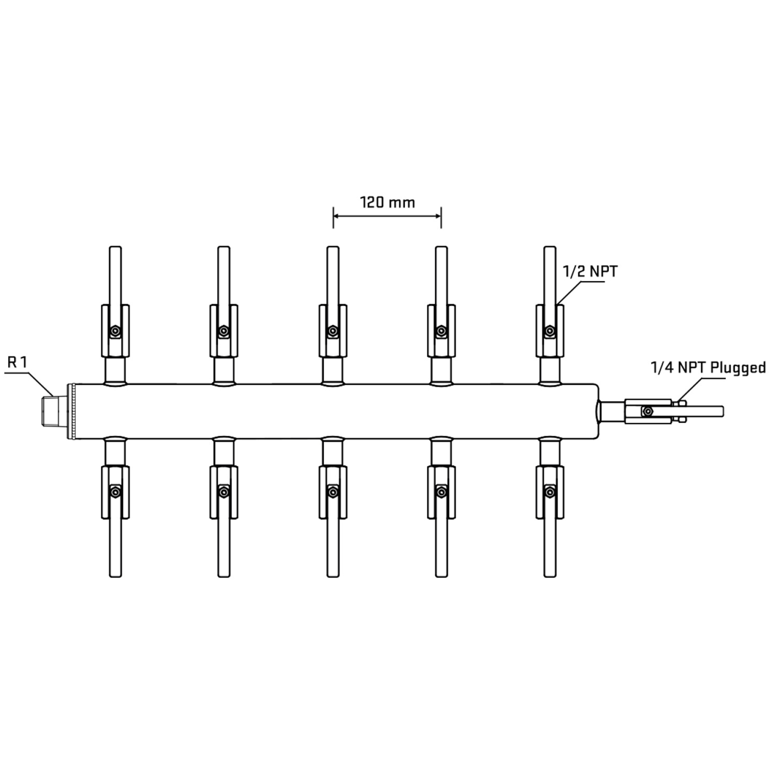 M510B080520 Manifolds Stainless Steel Double Sided