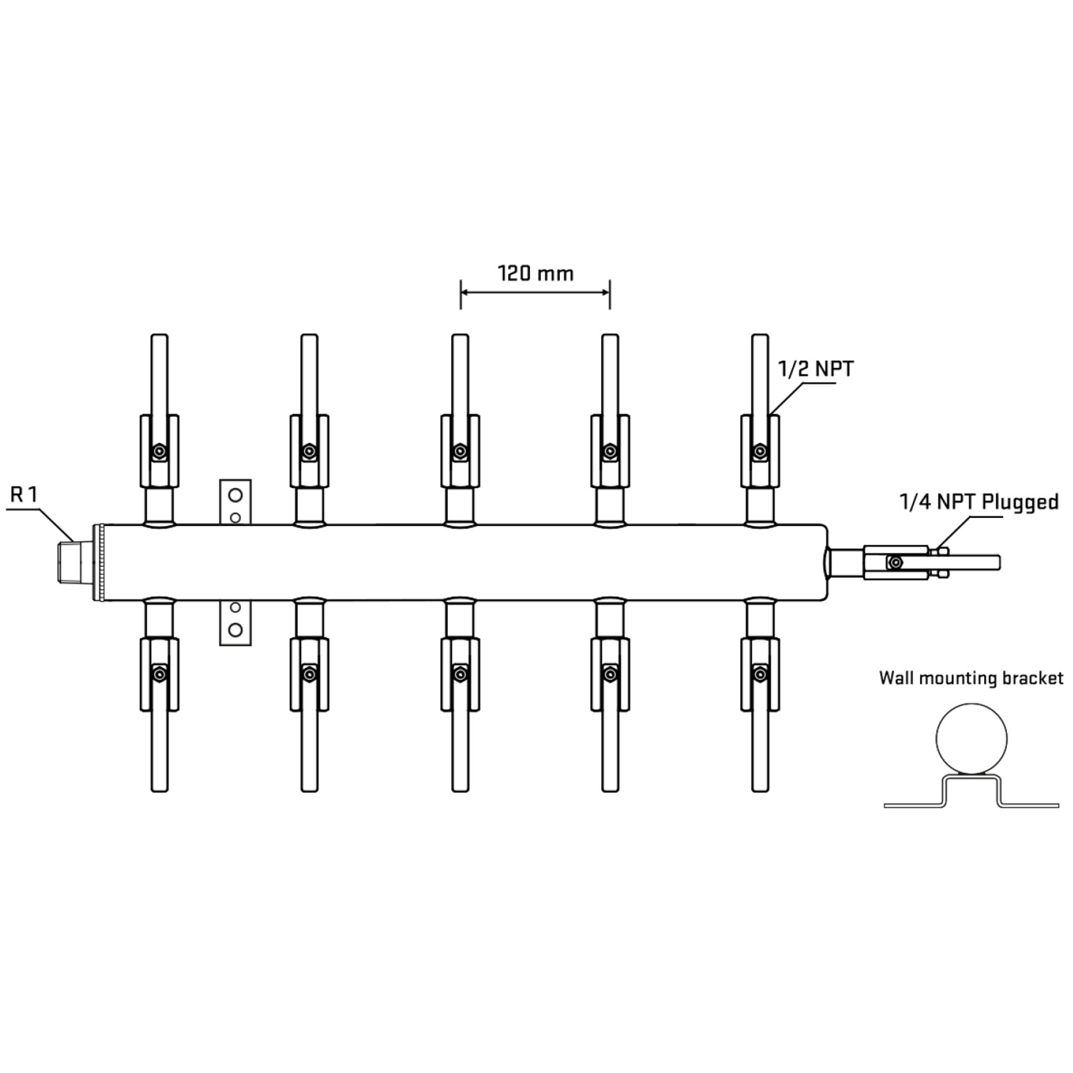 M510B080522 Manifolds Stainless Steel Double Sided