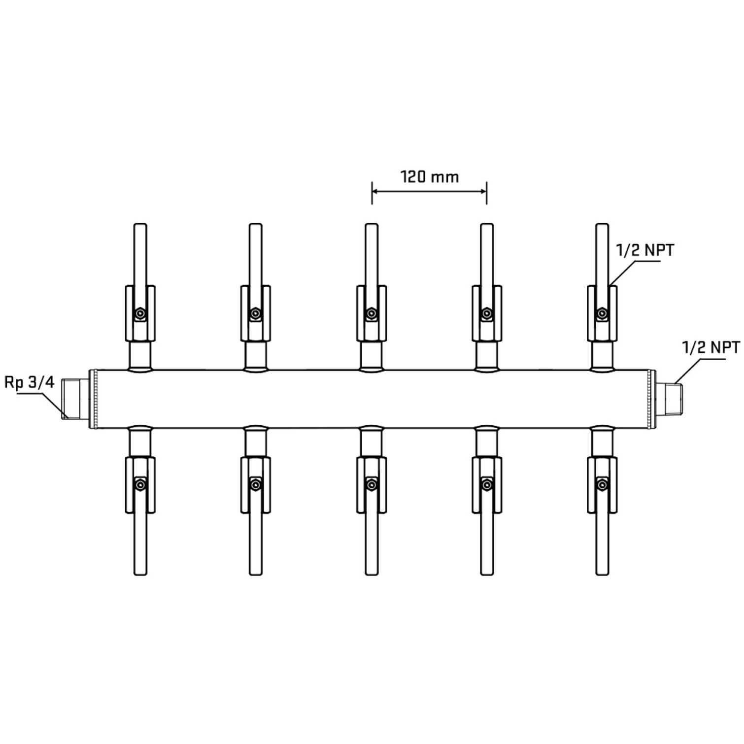 M510B080630 Manifolds Stainless Steel Double Sided