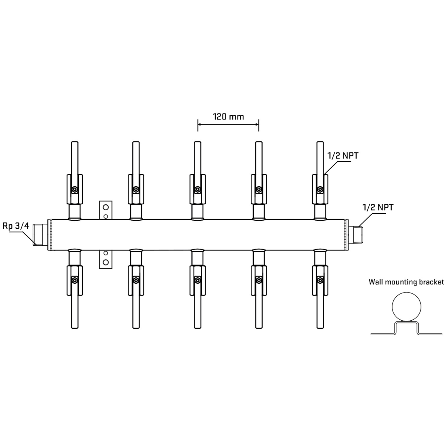 M510B080632 Manifolds Stainless Steel Double Sided