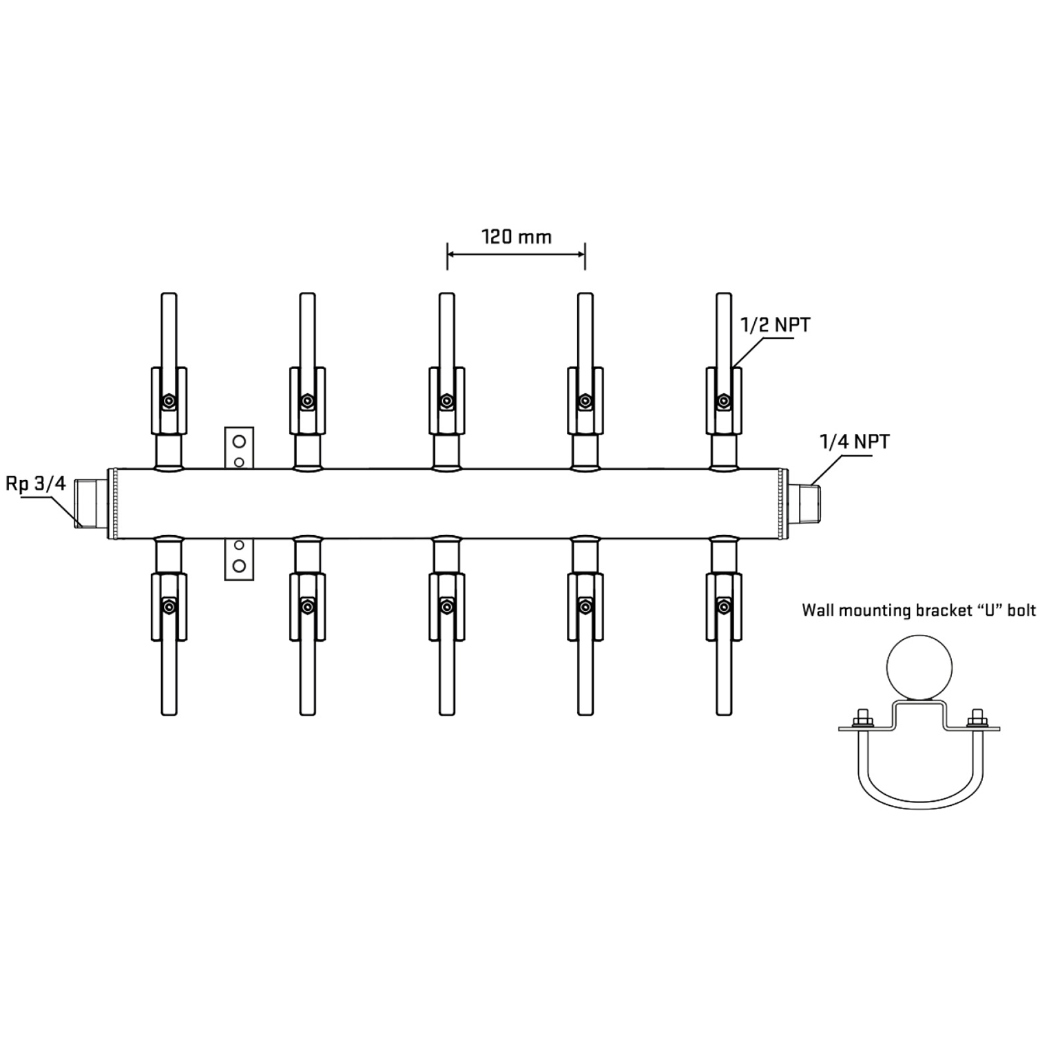 M510B080641 Manifolds Stainless Steel Double Sided