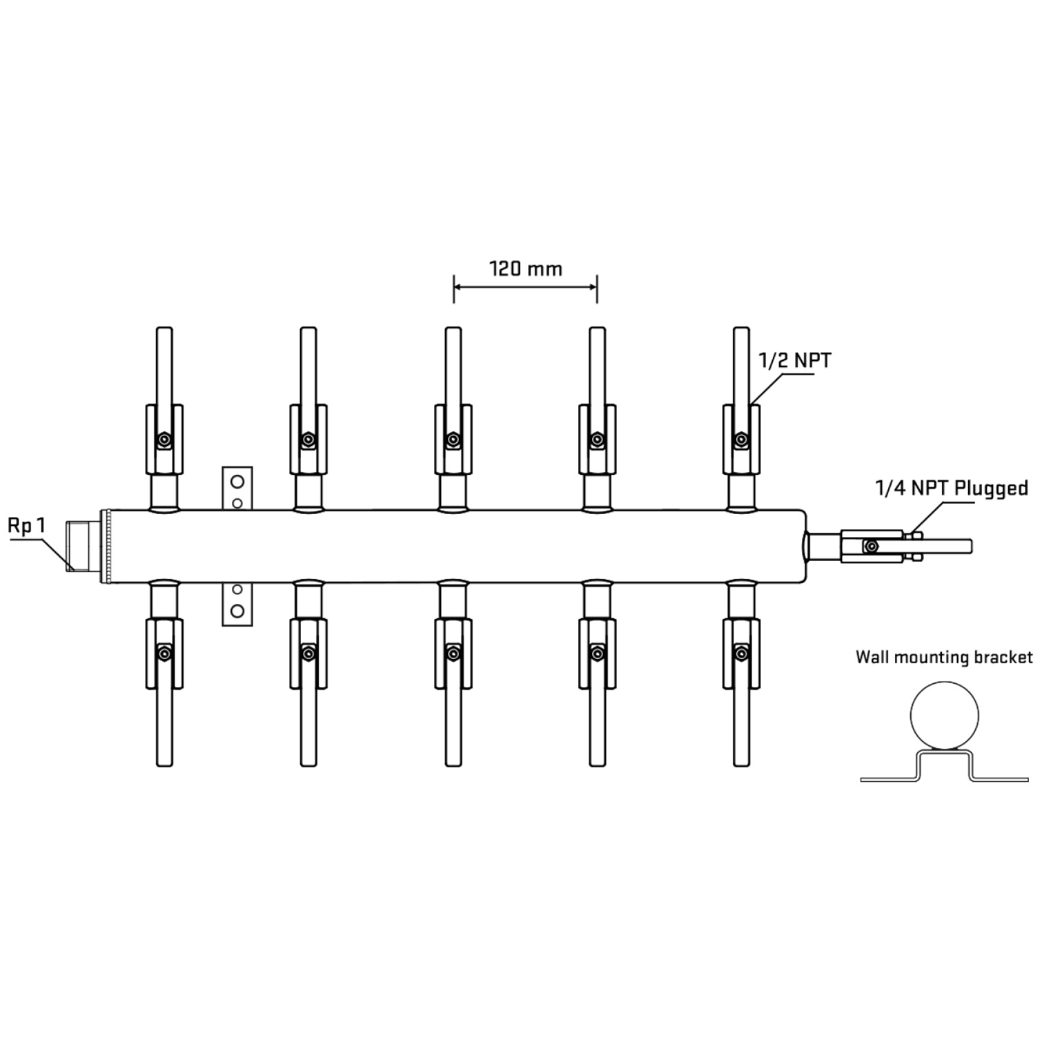 M510B080722 Manifolds Stainless Steel Double Sided