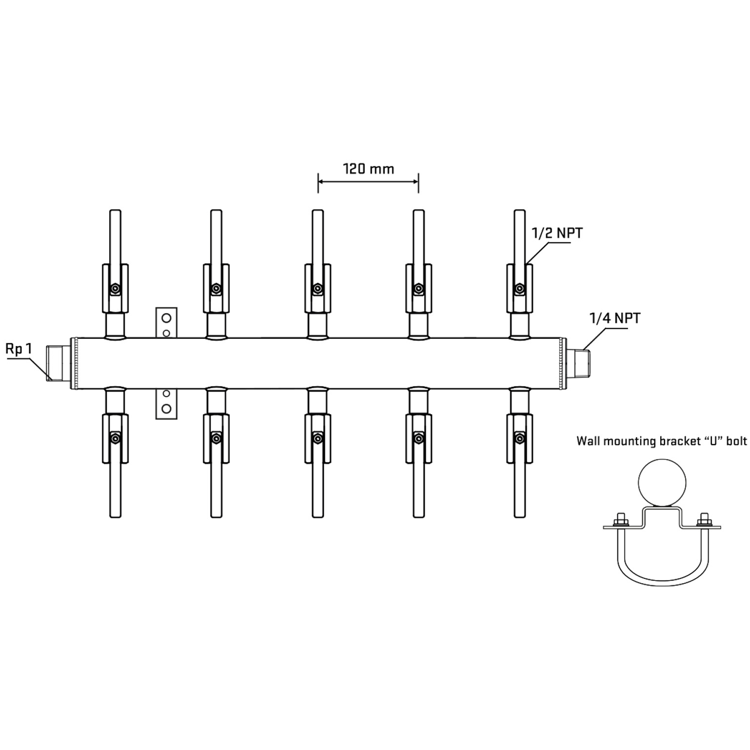 M510B080741 Manifolds Stainless Steel Double Sided