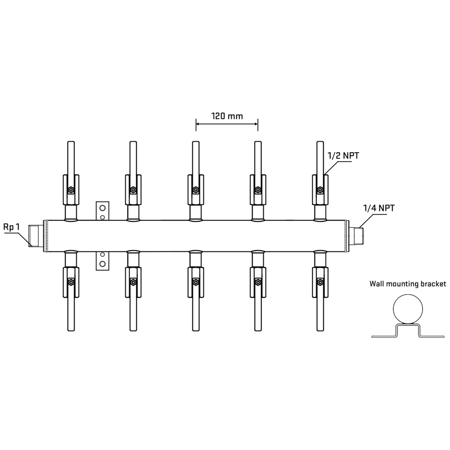 M510B080742 Manifolds Stainless Steel Double Sided