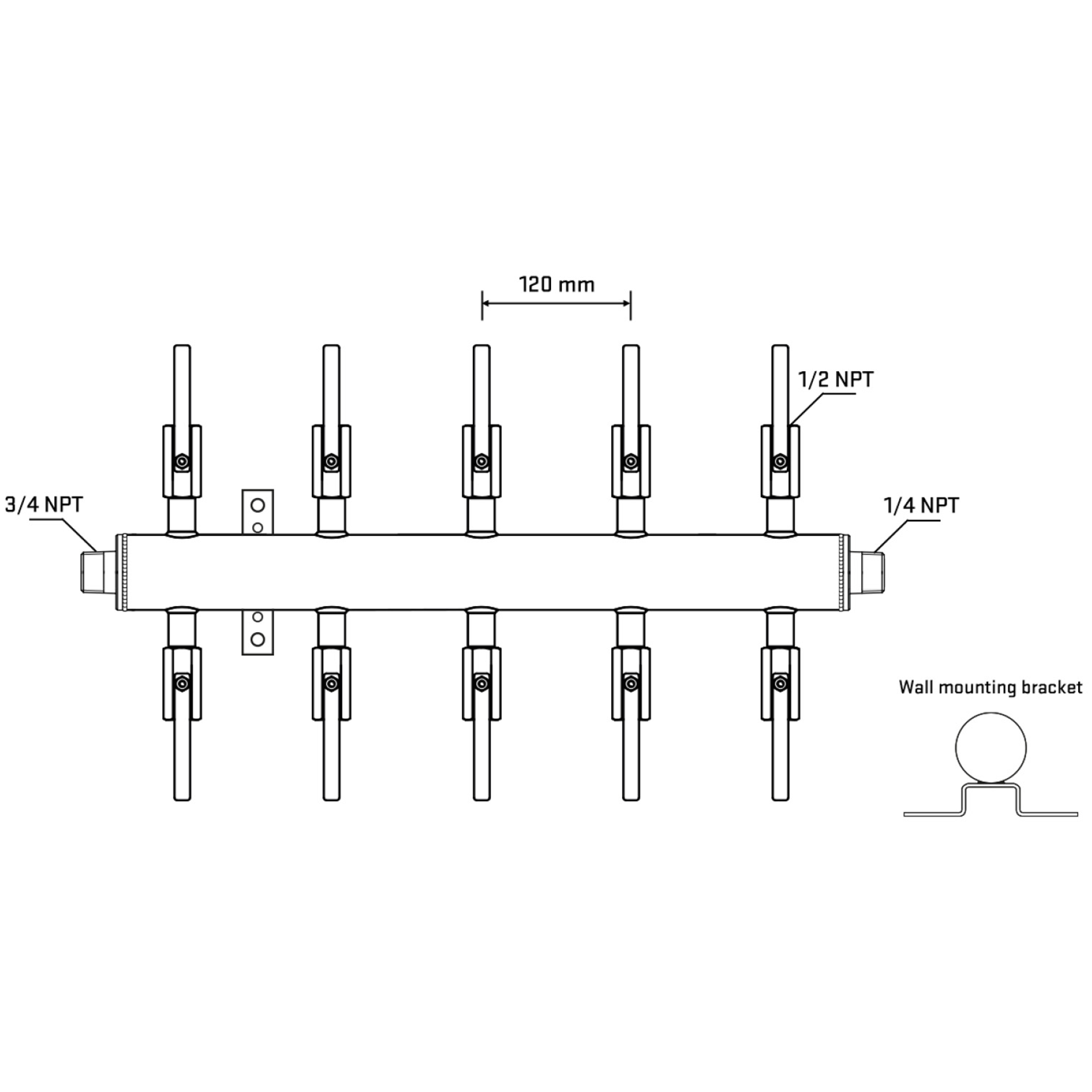 M510B080842 Manifolds Stainless Steel Double Sided