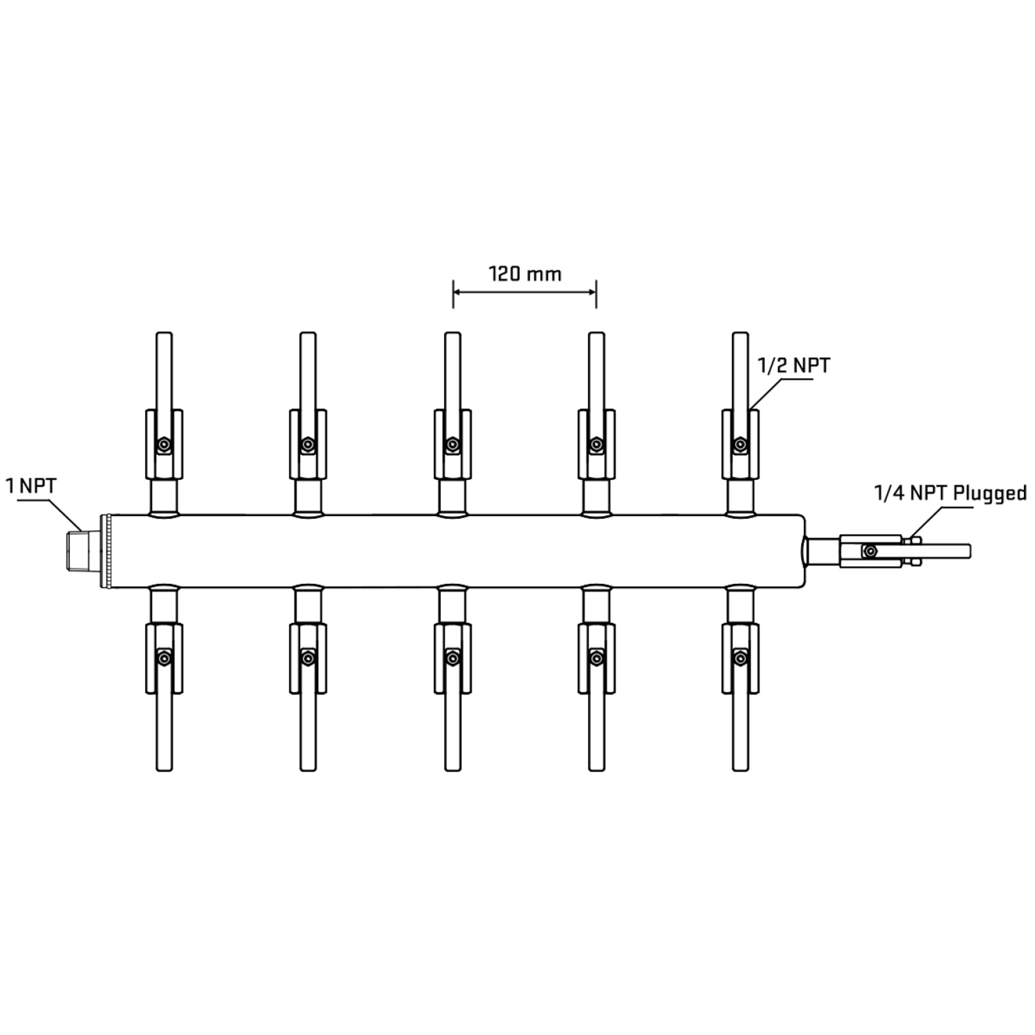 M510B080920 Manifolds Stainless Steel Double Sided