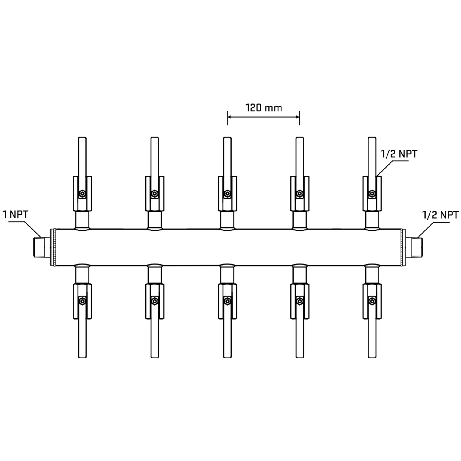 M510B080930 Manifolds Stainless Steel Double Sided