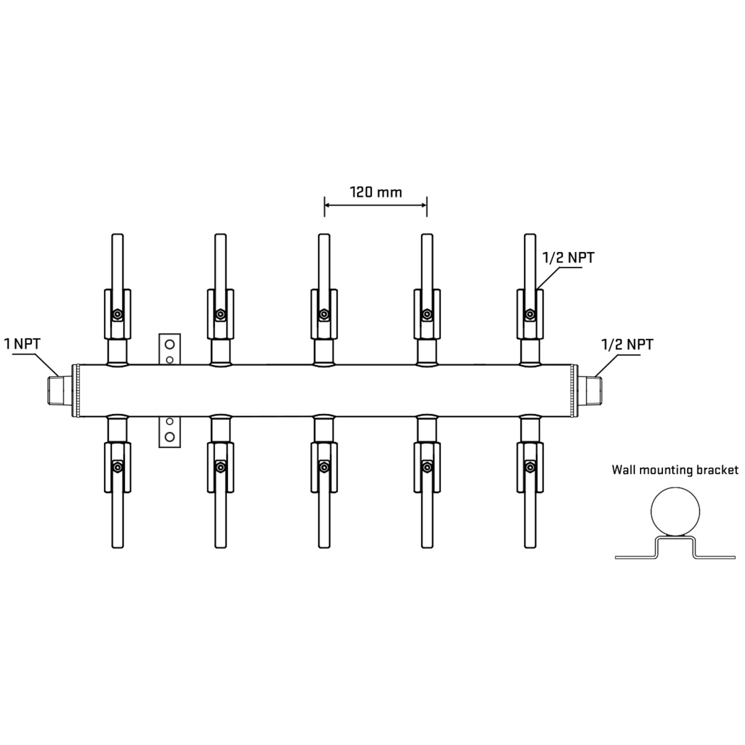 M510B080932 Manifolds Stainless Steel Double Sided