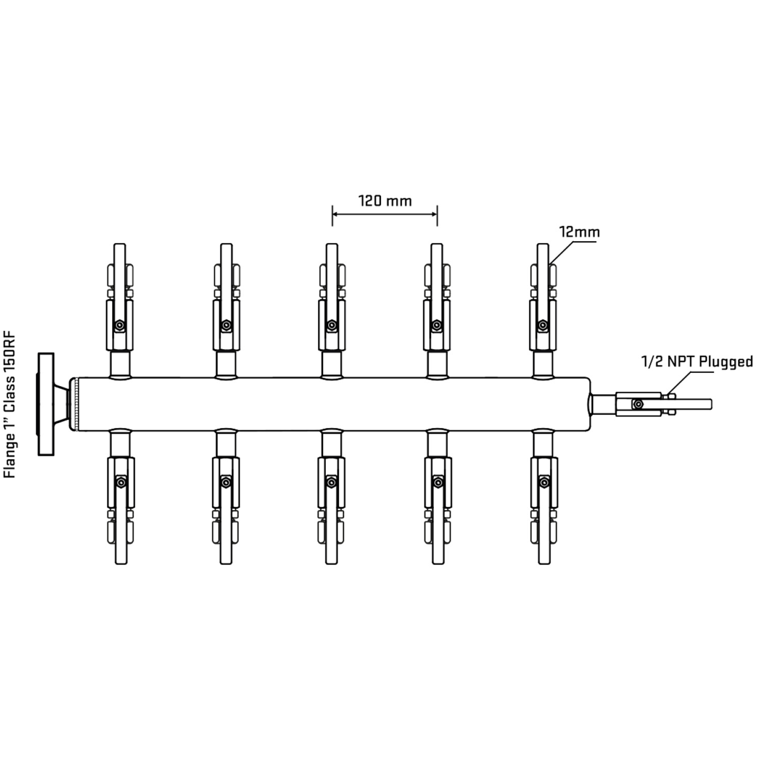 M510B100110 Manifolds Stainless Steel Double Sided