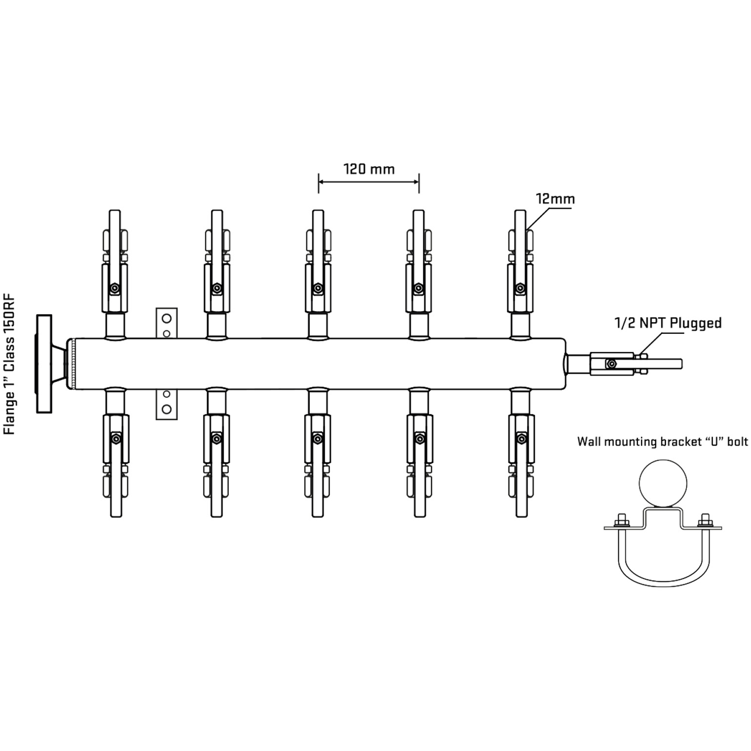 M510B100111 Manifolds Stainless Steel Double Sided