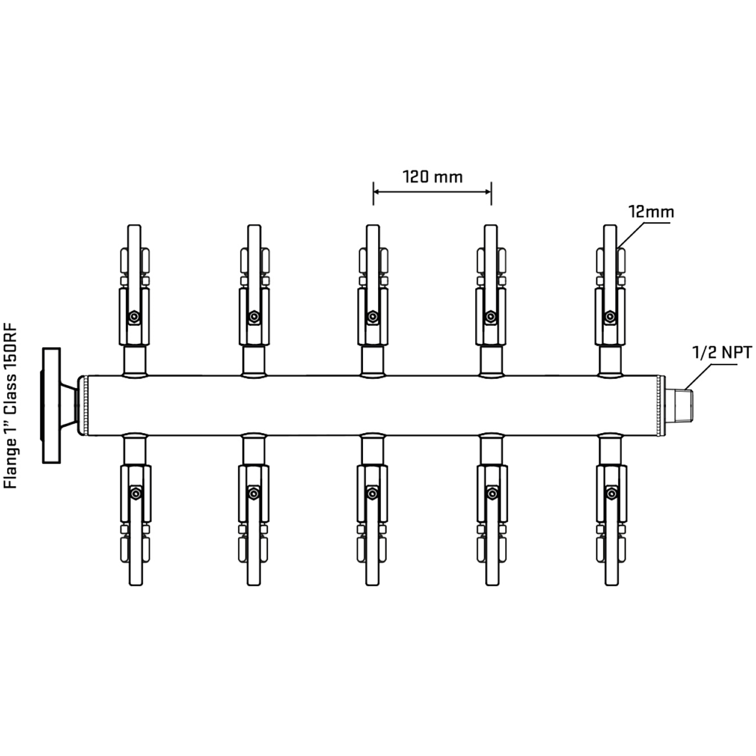 M510B100130 Manifolds Stainless Steel Double Sided