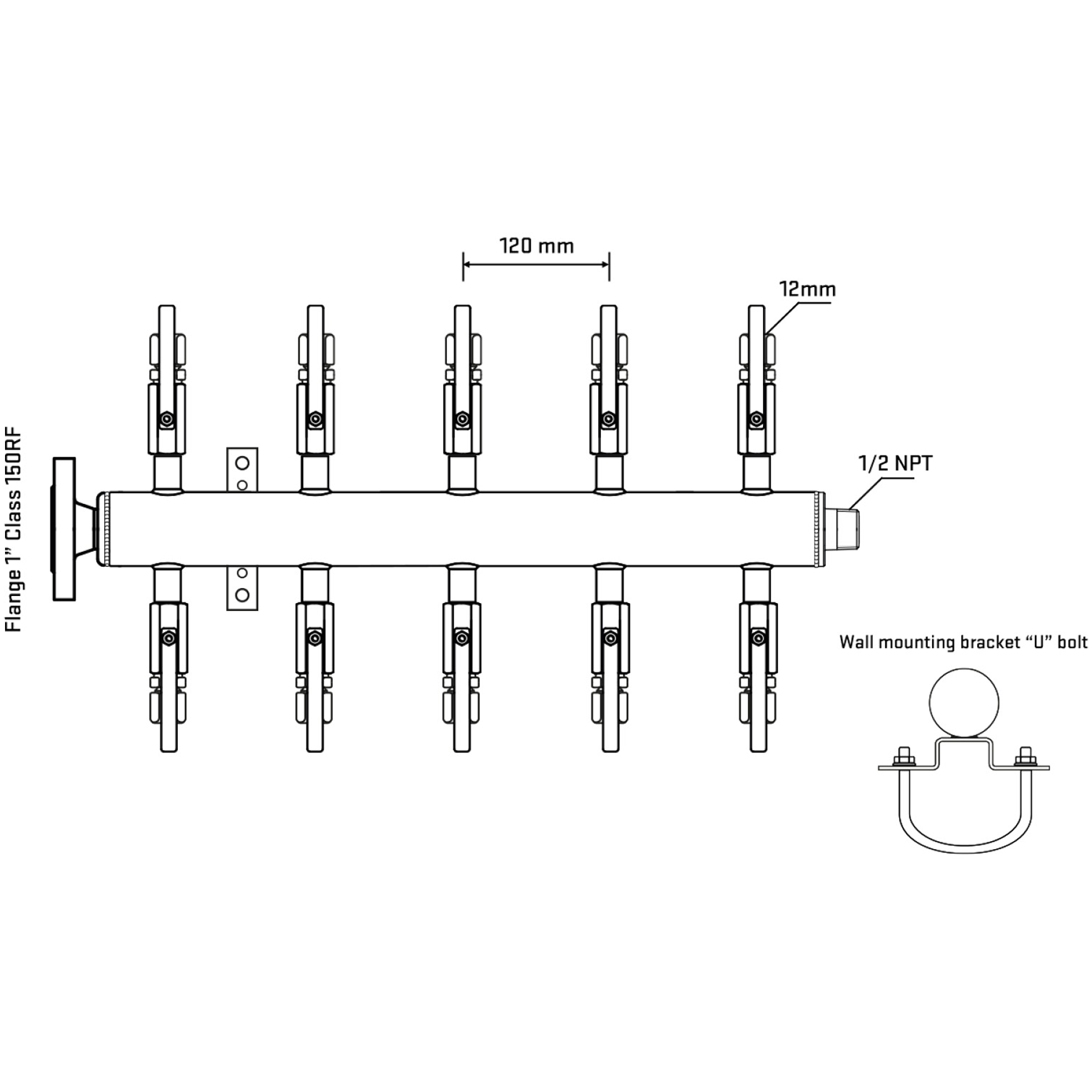 M510B100131 Manifolds Stainless Steel Double Sided