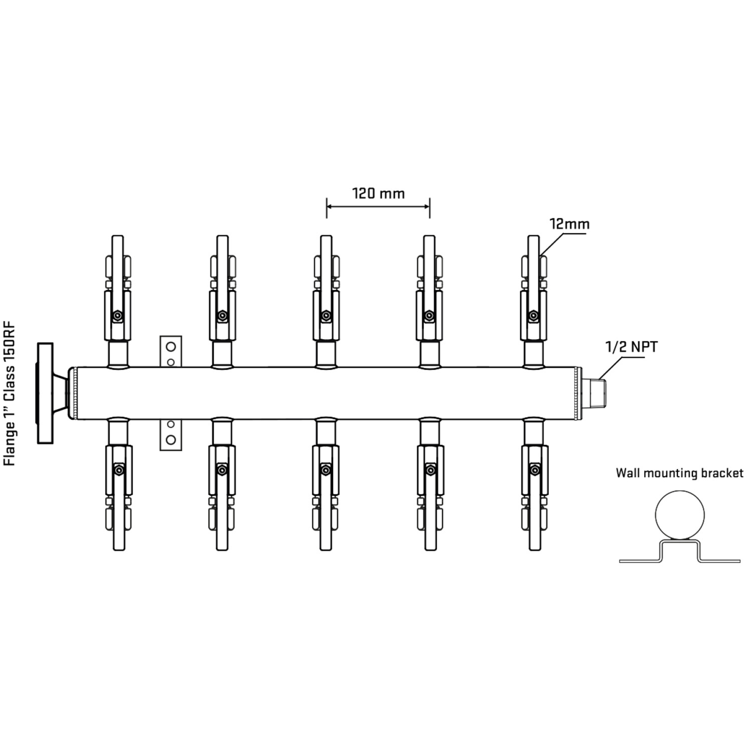 M510B100132 Manifolds Stainless Steel Double Sided