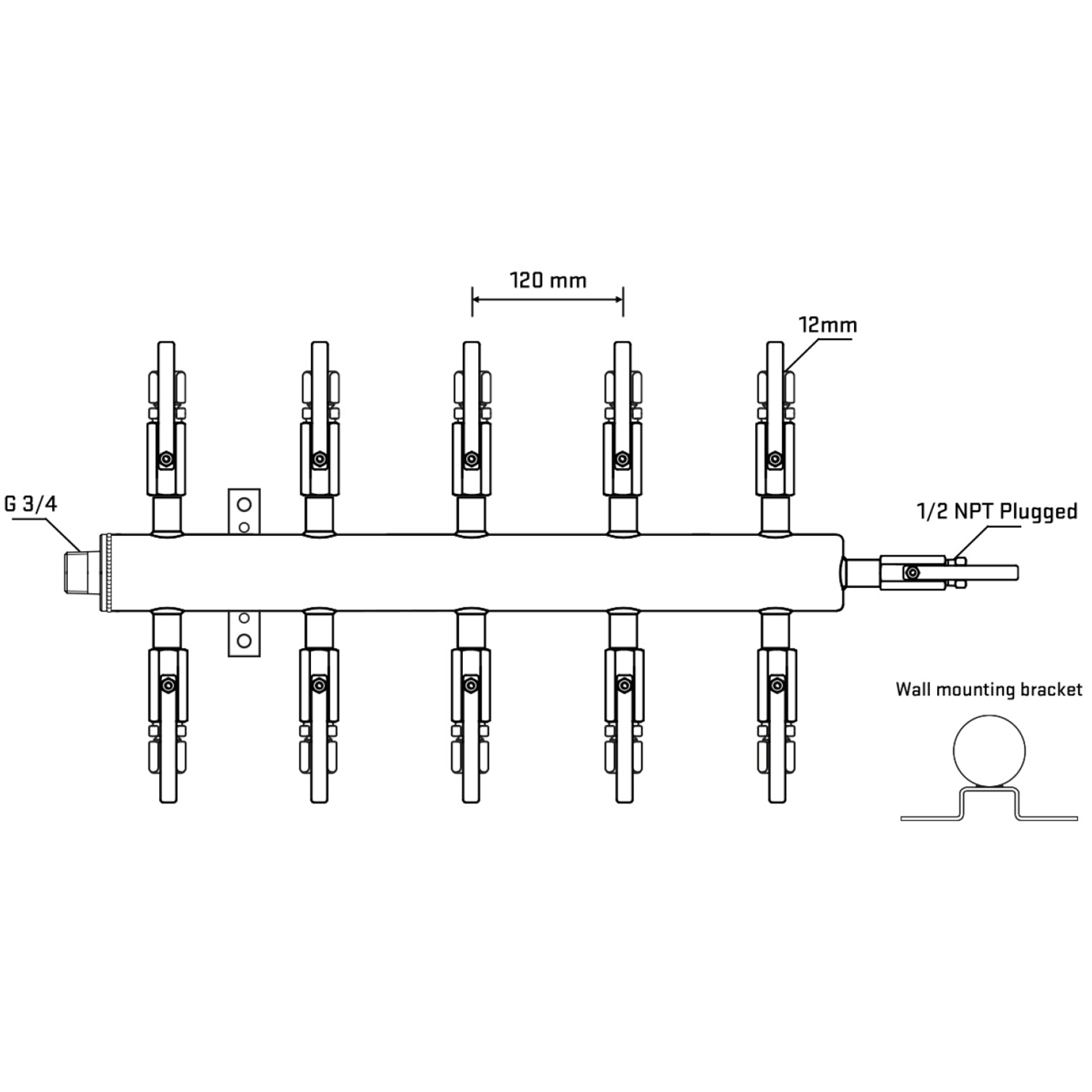 M510B100412 Manifolds Stainless Steel Double Sided