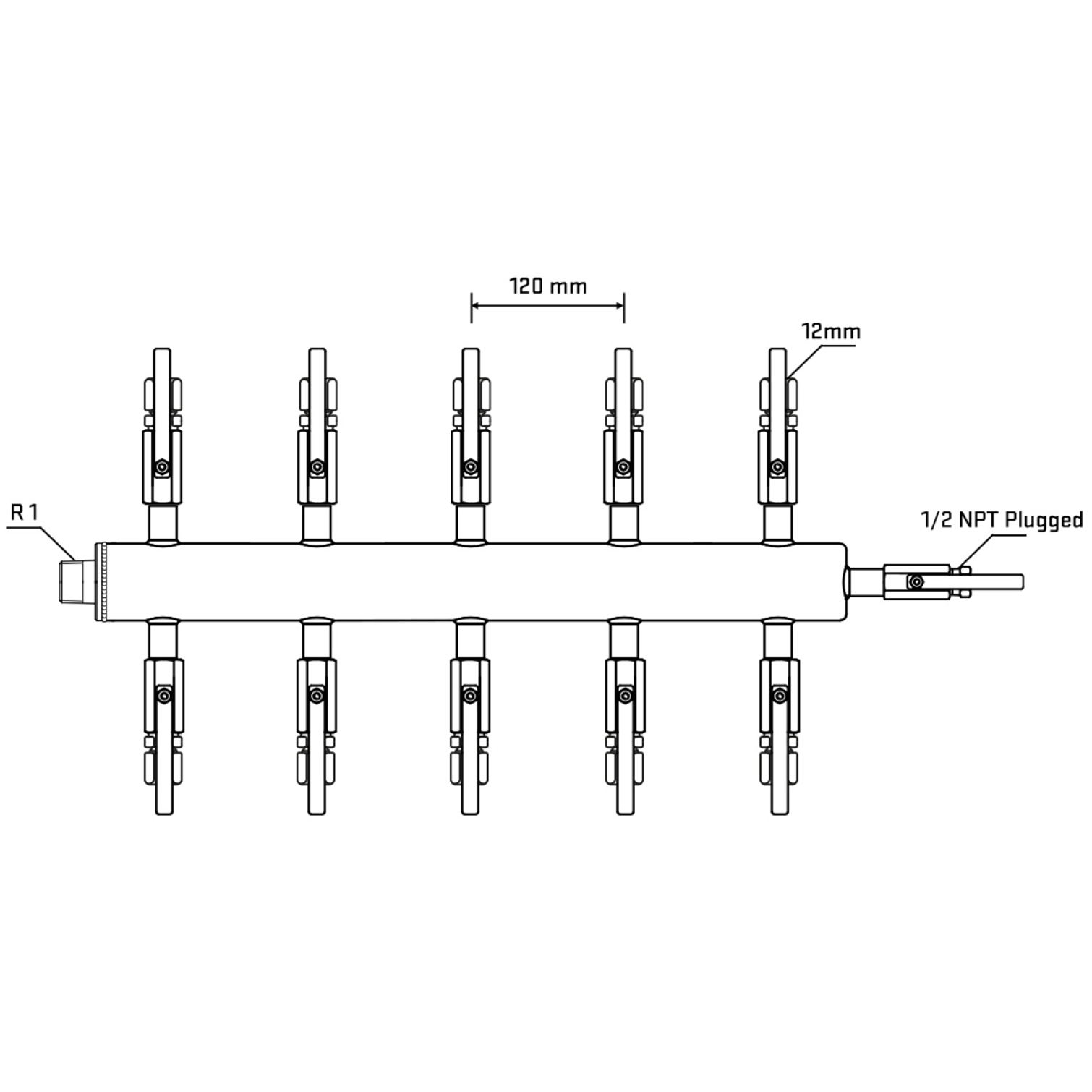 M510B110510 Manifolds Stainless Steel Double Sided