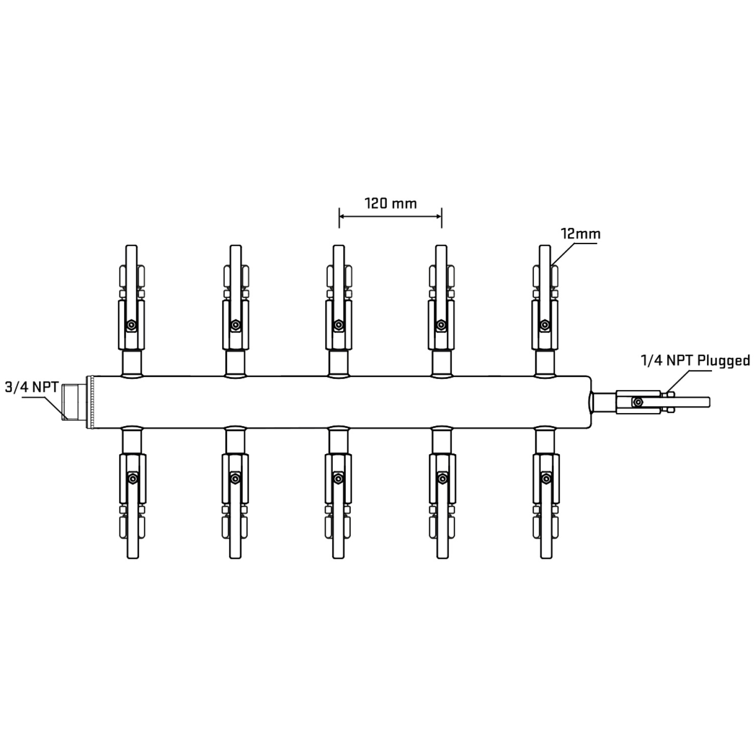 M510B111020 Manifolds Stainless Steel Double Sided