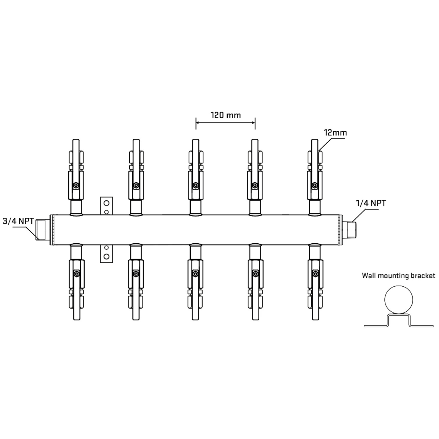 M510B111042 Manifolds Stainless Steel Double Sided