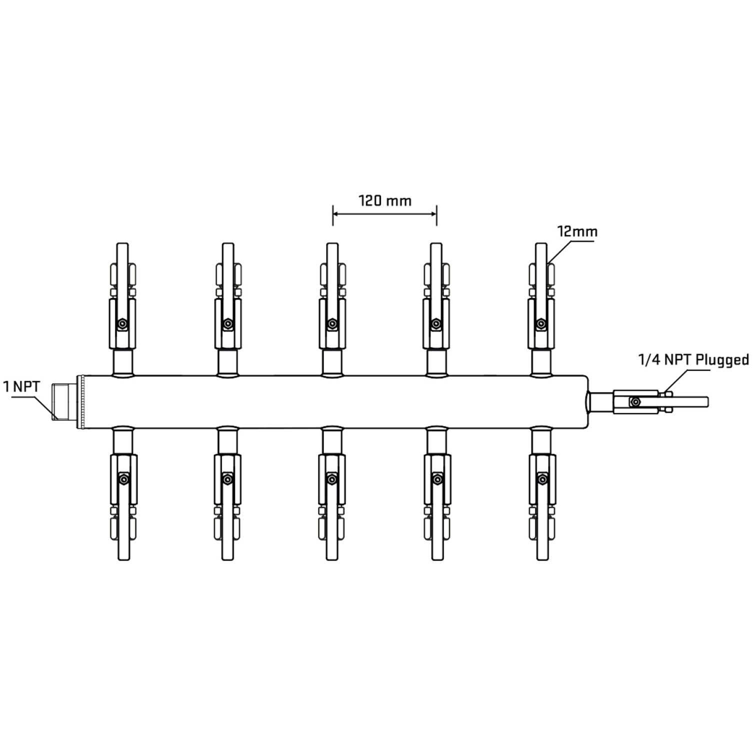 M510B111120 Manifolds Stainless Steel Double Sided