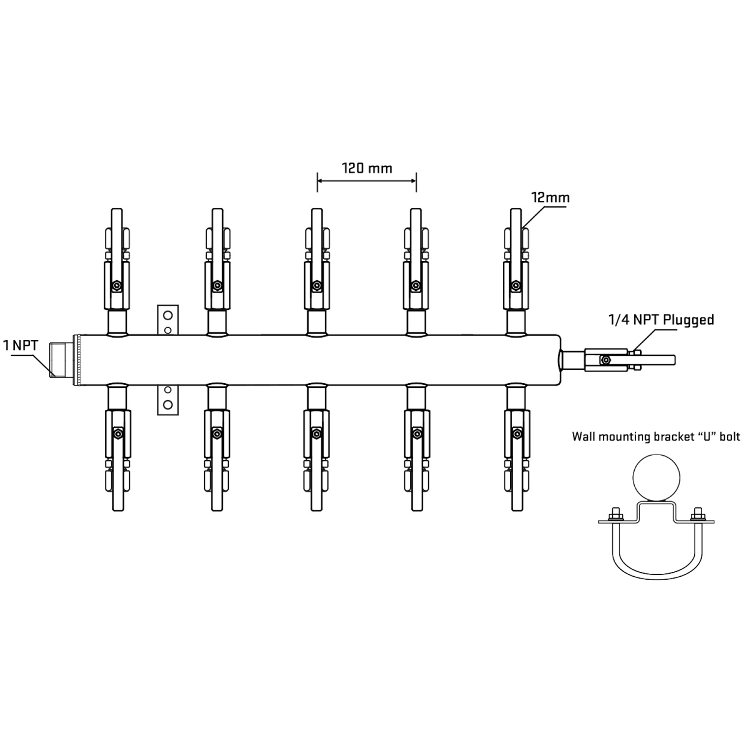 M510B111121 Manifolds Stainless Steel Double Sided