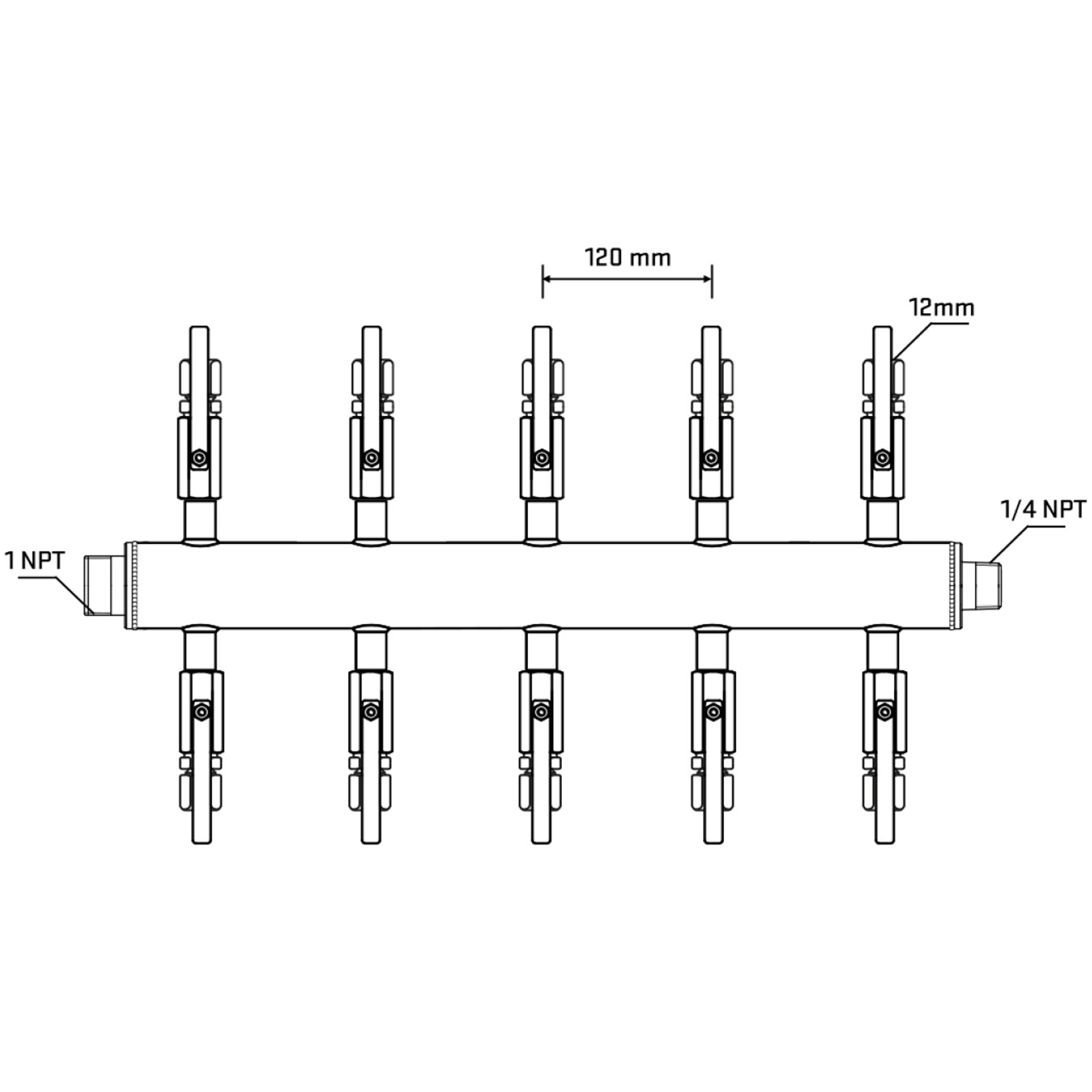 M510B111140 Manifolds Stainless Steel Double Sided