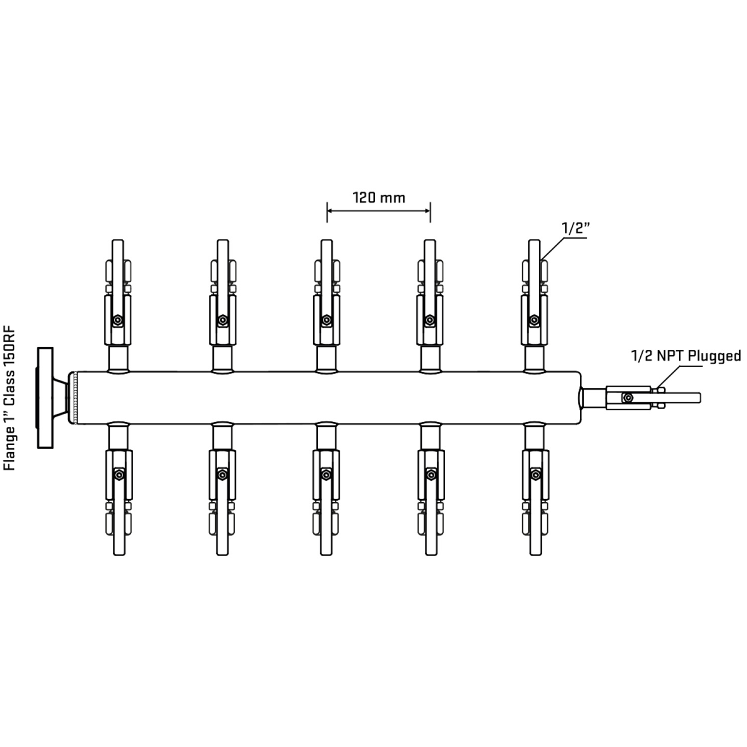 M510B120110 Manifolds Stainless Steel Double Sided