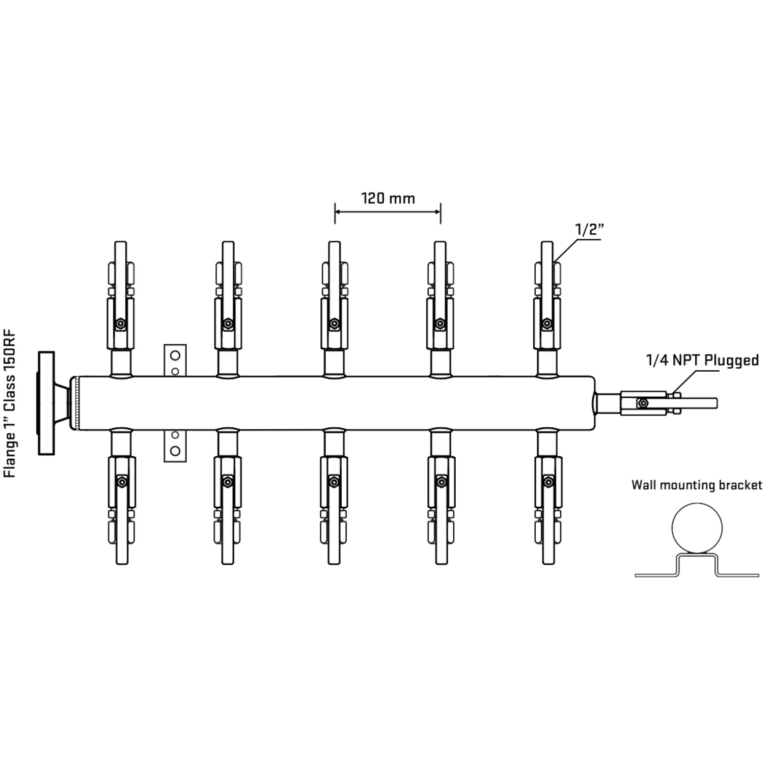 M510B120122 Manifolds Stainless Steel Double Sided