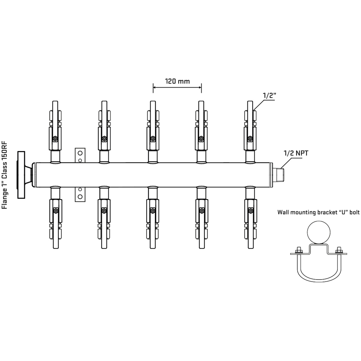 M510B120131 Manifolds Stainless Steel Double Sided