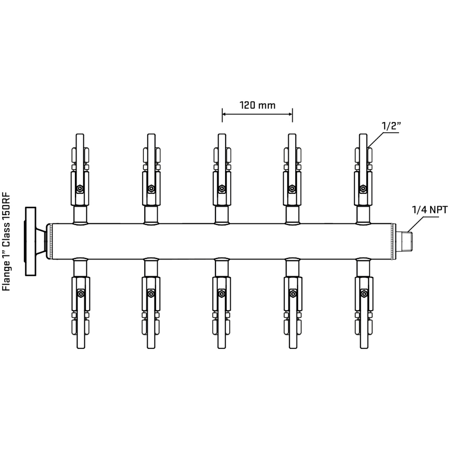 M510B120140 Manifolds Stainless Steel Double Sided