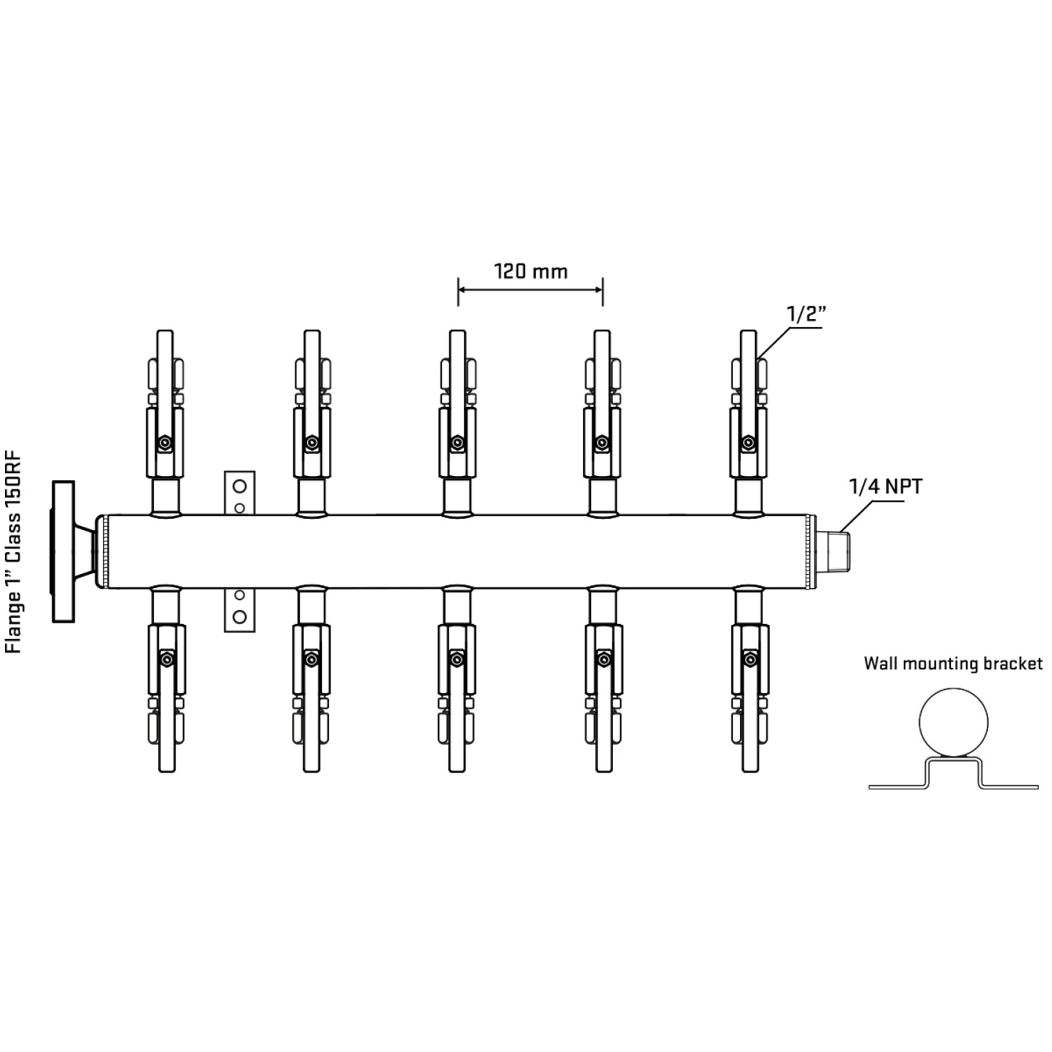 M510B120142 Manifolds Stainless Steel Double Sided