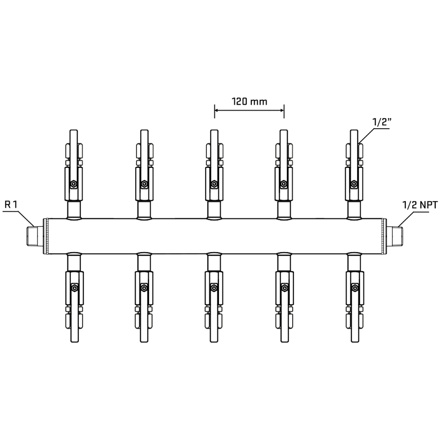 M510B120530 Manifolds Stainless Steel Double Sided