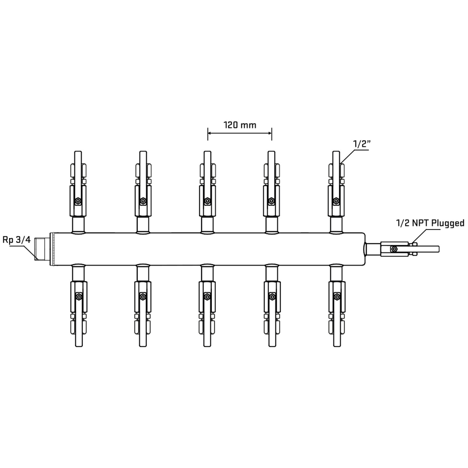 M510B120610 Manifolds Stainless Steel Double Sided