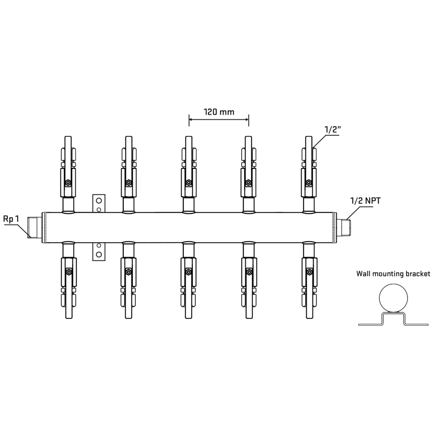 M510B120732 Manifolds Stainless Steel Double Sided