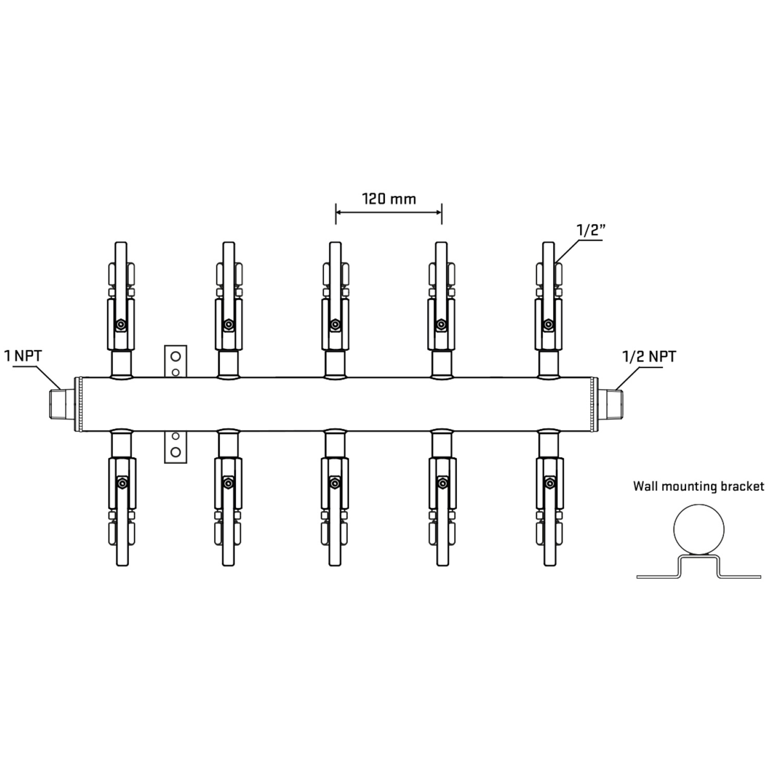 M510B120932 Manifolds Stainless Steel Double Sided